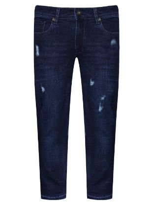 Picture of Dark Blue Wash Slim Fit Jeans By Grunt