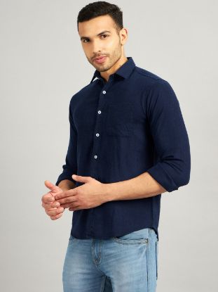 Picture of NoLogo Cotton Linen Navy Shirt